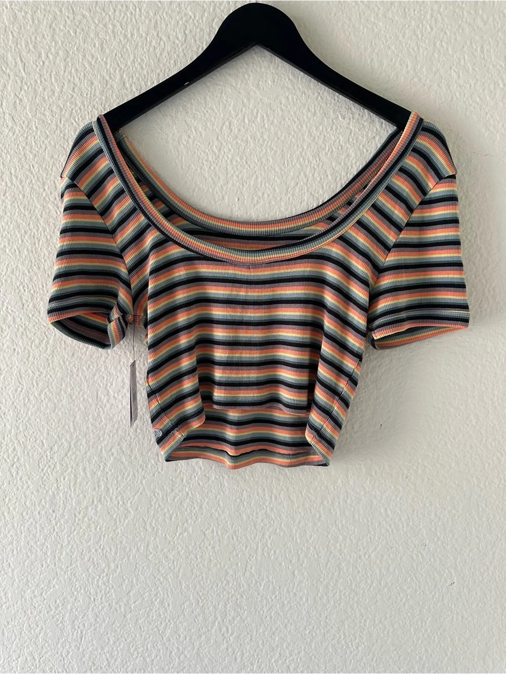 Volcom Girl’s Lil Knit Ringer & Pant Striped Short Sleeve Lived In Lounge Set